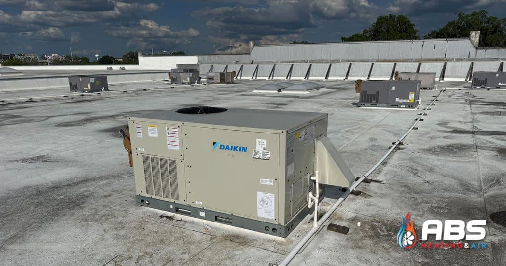 Commercial HVAC system on a roof