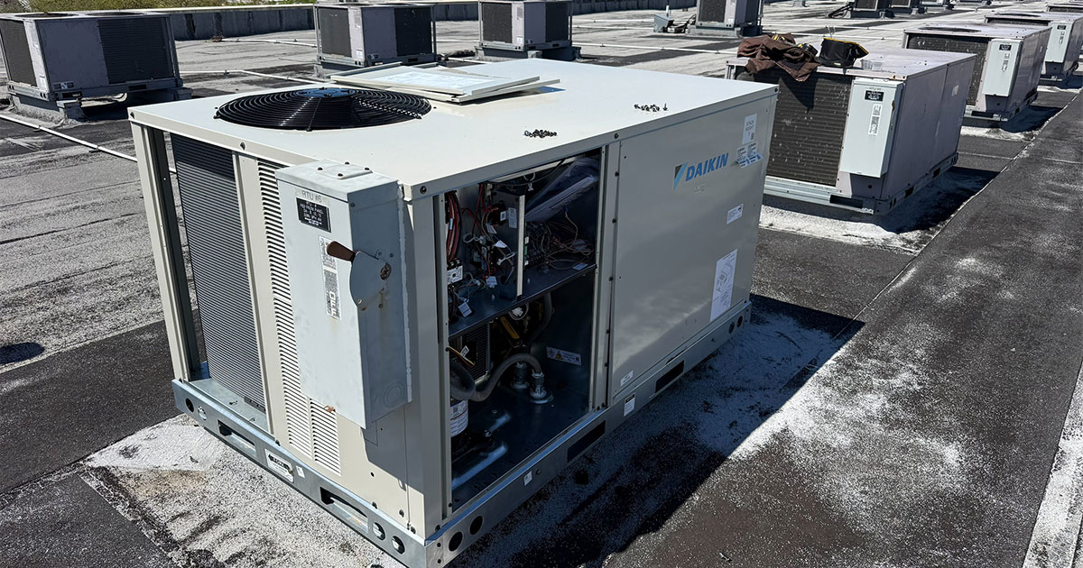 Commercial HVAC system being serviced in Ocala, FL